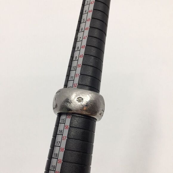 MOOBY AMORE silver tone textured chunky ring Sz 6.75 - Picture 12 of 16